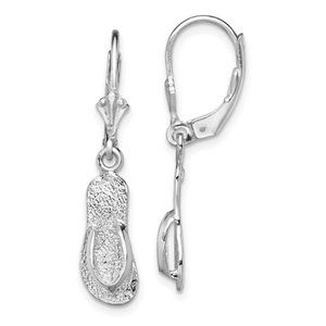 Sterling Silver flip flop lever back earrings